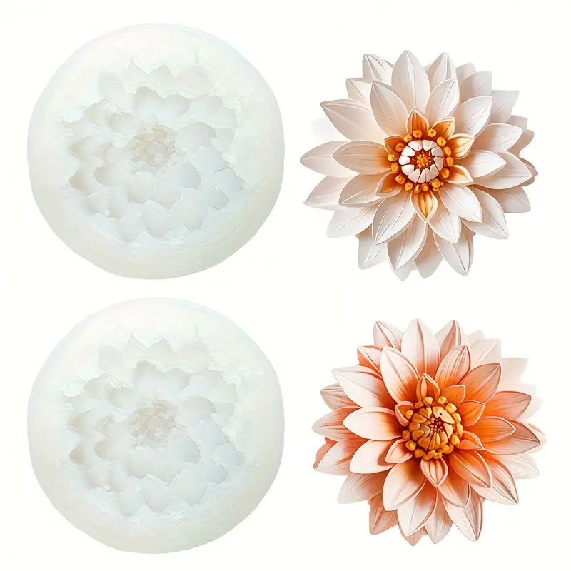 Lotus shaped silicone mold set (2 pieces), Soap molds, DIY Kit, Candle making supplies, Silicone Molds For Crafts, perfect for making candles, decorations, soap, pendants and personalized gifts