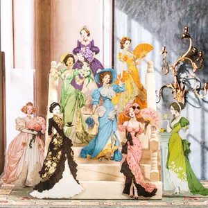 2 sets, 1 set 60 retro sticker packs Retro European character theme Vintage style PET waterproof material Self adhesive DIY journal decoration scrapbook notebook material sticker pack