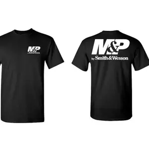 Smith & Wesson 2 Sided T-Shirt, Unisex Short Sleeve Casual 100% Cotton