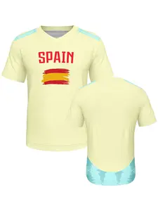 Spain soccer jersey men,Men's World Cup Soccer Jersey Breathable Short Sleeve Football Shirt Casual Athletic Fan Edition Sportswear Top,Comfortable and quick drying streetwear casual wear,soccer jersey men plus size,Cheer for World Cup events