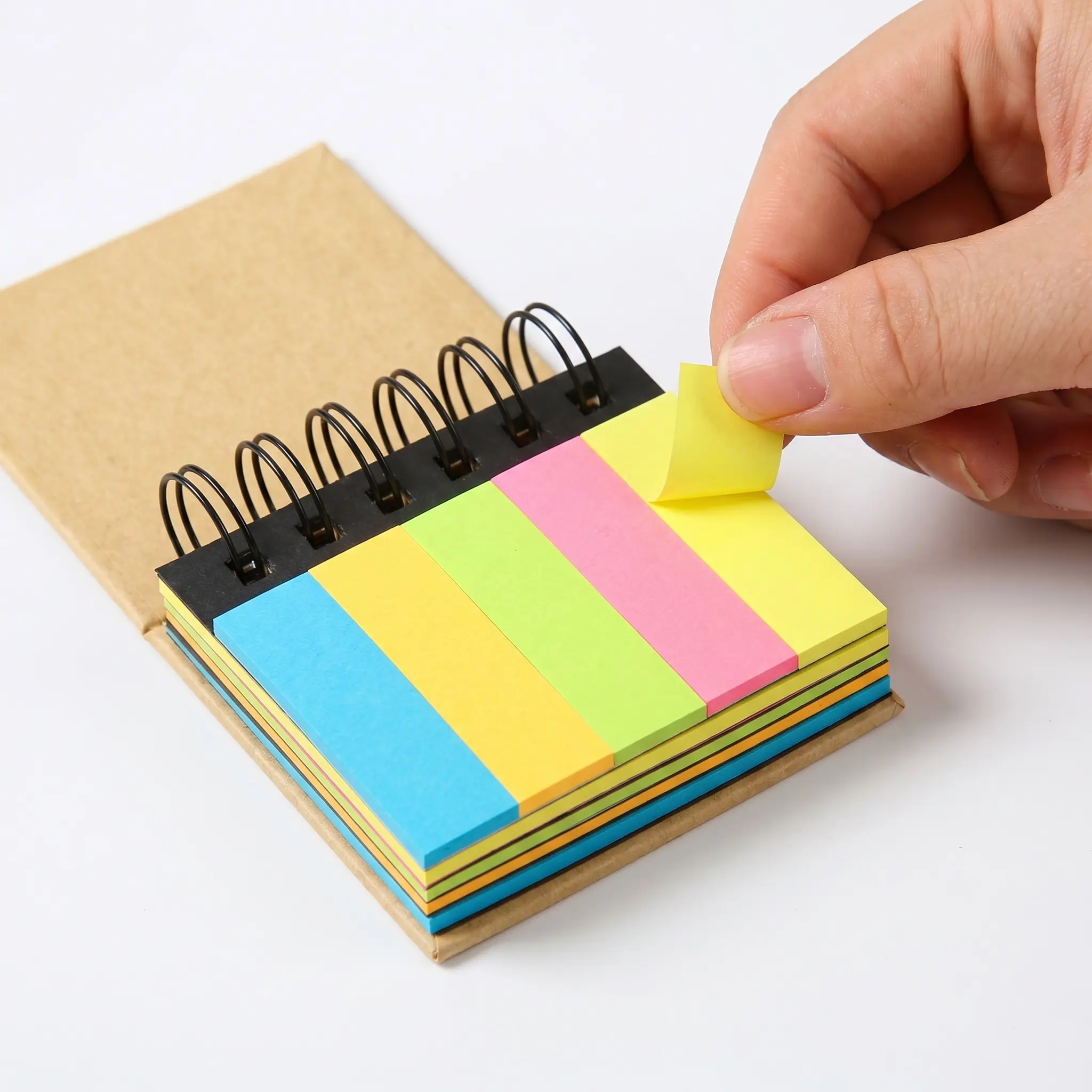 Portable Vibrant Lightweight Sticky Note Set - 5 Assorted Vibrant Colors Self-Adhesive Notes, Page Markers, Paper Index Tabs, Self-Stick Labels for Office Workers' Daily Memos, Office Stationery Supplies-MM1, Easy To Carry
