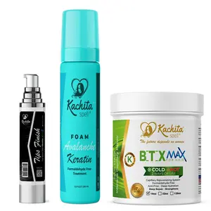 Kachita Spell Keratin Avalanche Foam Hair Straightening Treatment Formaldehyde Free Combo Formula for All Hair Types