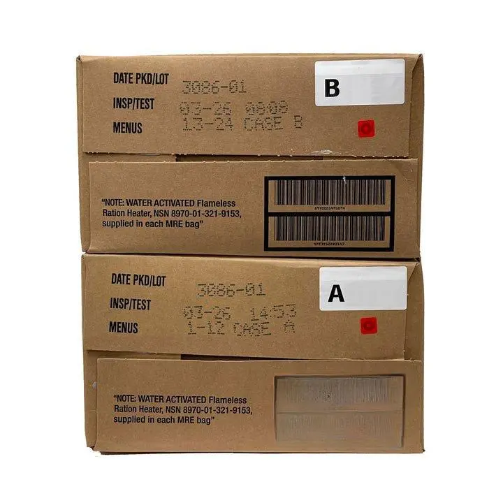 Genuine US Military MRES (Meals Ready-to-Eat) FRESH A, B, AND A&B CASES - INSPECTION DATE: JAN 2026 OR NEWER