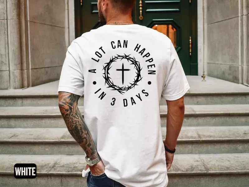 Christian Easter Tshirt, Men's Tee, Unisex Shirt, Religious Holiday Top, Scripture Tee, Resurrection Sunday Shirt, Full Size, Full Color simply southern