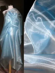 20in High-gloss crystal yarn, shiny water light, perspective, crisp mesh, wedding dress, children's clothing, fabric, clothing, dust-proof fabric