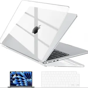 Ultra-Thin Transparent Hard Case for MacBook Air/Pro - Scratch-Resistant, Durable Protection, Easy Installation (1 Protective Cover + 1 Stand) Compatible with M1/M2/M3/M4 13-inch to 16-inch MacBook Air/Pro Crystal Clear Protective Case Laptop Casing