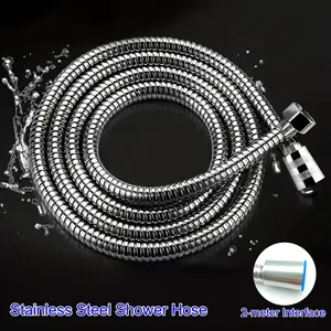 Stainless Steel Shower Hose, Flexible Universal Design, G 1/2 Inch Interface, High Flow Performance, Durable Material, Bathroom and Laundry Room Use, Shower Water Equipment