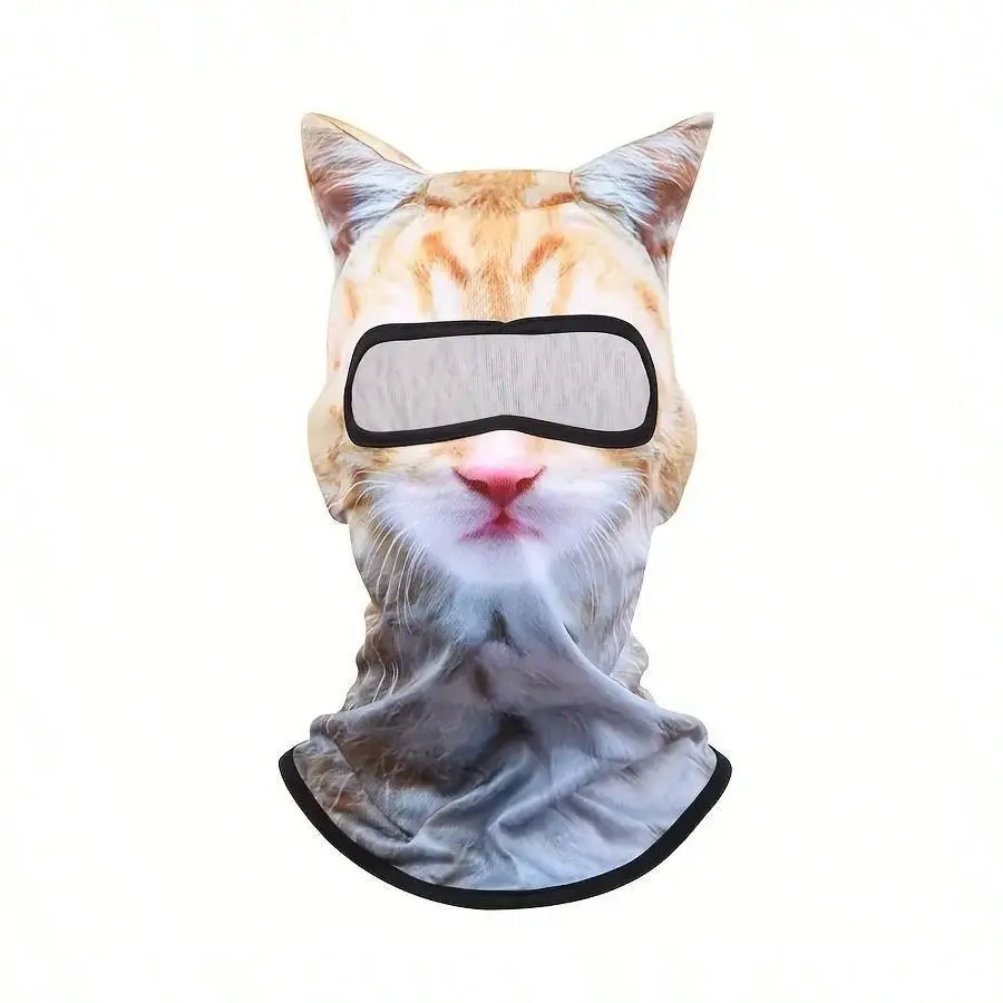 Sheisty Ski Masks with 3D Cat Ears, Breathable Animal Face Balaclava for Halloween Party, Raves & Outdoors, Accessories, Comfortable, Hood Mask, Adult, Character-Based, Cute, Sports, Mask Design, Spring Outdoor Activities