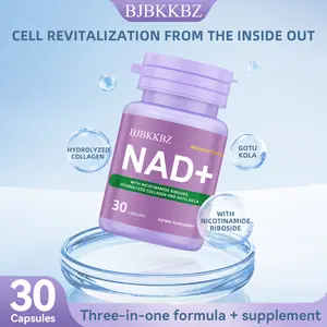 BJBKKBZ NAD+ Supplement with Nicotinamide Riboside Hydrolyzed Collagen & Gotu Kola Three-in-One Formula for Cell Revitalization 30 Capsules Vitamin Healthcare Dietary Supplement for Fitness