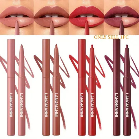 Long Lasting Lip Liner, 1pc Waterproof Lip Liner Pencil, Lip Liner Singles, Matte Lip Pencil, Easy Coloring Lipstick Pen, Suitable for All Occasions Lip Makeup, Girls Makeup Accessories, Lipliner, Cosmetic, All Day Lipliner