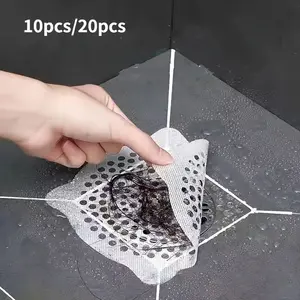 Shower drain hair catcher, hair prevention stopper for floor drain stickers, hair collection device for drainage, shower drain hair clip, hair prevention net stickers, bathroom accessories, bathroom tools