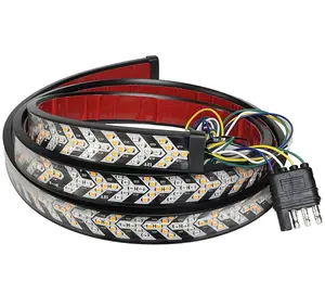 LIGHTING Arrow LED Tailgate Running Light Kit, Bar Strip for Truck, Strobe (Flashing) Brake Flexible Switchback Red Amber Yellow Sequential Turn Signal Light (59 Inch)