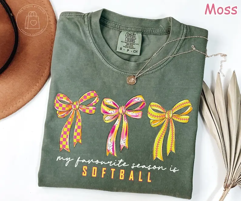 Comfort Colors® Softball Shirt, Softball Mom Shirt, Softball Season Shirt, Sports Mom Tee, Game Day Shirt, Girly Softball Tee, Softball Gift