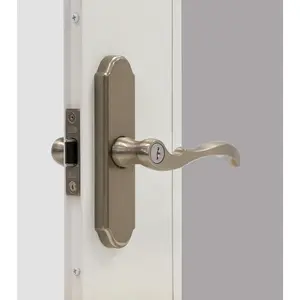 Certified M2 Mortise Brushed Nickel Storm Door Handle Set, Storm Door Handle Replacement with Keyed Deadbolt
