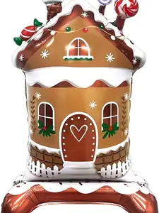 47inch Christmas Foil Balloon - Candy Gingerbread House Christmas Decorations Colorful Magical Colorful Magical