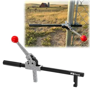 [Father's Day Gift]Chain Link Fence Stretcher Tool, Ratcheting Wire Fence Tightener & Puller for Woven Wire Fence, 3″–12″ Tension Range, 5 °   Tilted Base & Hooked Groove, One-Hand Operation for Farm & Yard