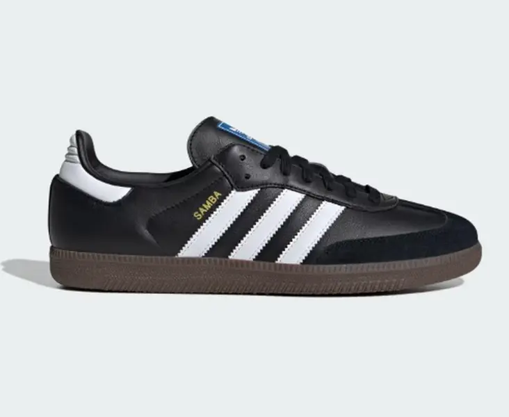 Adidas Men's Samba OG Leather Lace up Sneaker Black/White Size 5
