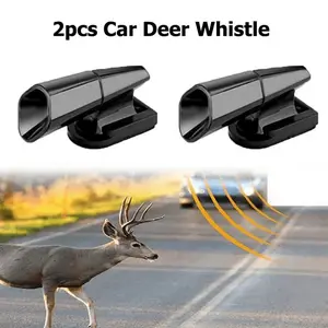 2pcs Car Deer Whistle, Ultrasonic Deer Repeller, Vehicle Wildlife Warning Device, Avoid Deer Collisions, Universal Fit for Cars, Trucks, Suvs, Motorcycles