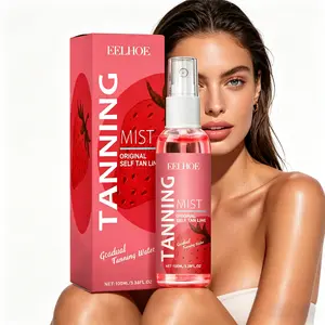 100ml Sunless Tanning Spray - No Sun Needed, Long-Lasting Self Tanner Mist with Hyaluronic Acid Moisturizer, Gentle Strawberry-Infused Full Body Bronzer, Natural Bronze Wheat Tone, Easy Quick Application, Beauty & Body Care Products