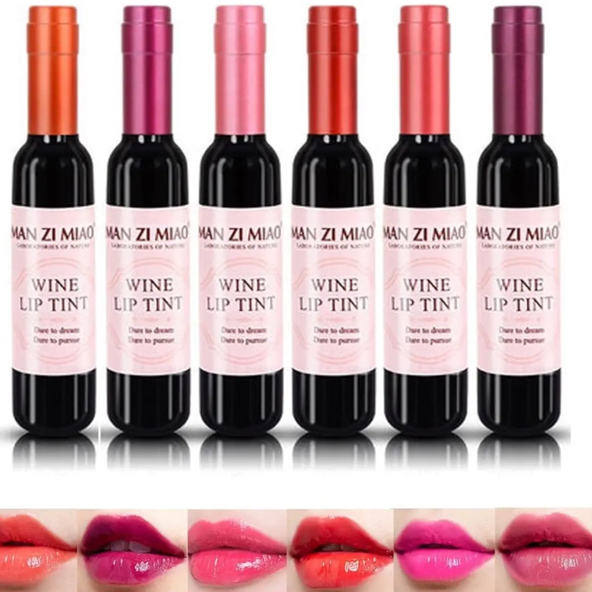 6-pc Wine Lip Tint Set,Long-Lasting Lip colors-waterproof colors