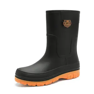 Men's Waterproof Drawstring Rain Boots, Stylish Long Design in Three Trendy Colors, Anti-Slip for Outdoors & Commute, Waterproof Wellington BootsRAIMENTRY