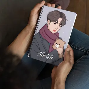 Custom Name Notebook with Cute Teddy Bear | Personalized Notebook | Unique Gift for Him, Her | Custom Spiral notebook