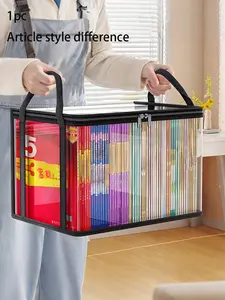 Transparent PVC Storage Bag, Multi-Functional Organizer Box with Flip Lid and Visible Window, Durable Rectangular Home Container