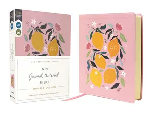 NIV, Journal the Word Bible (Perfect for Note-Taking), Double-Column, Leathersoft, Pink, Red Letter, Comfort Print: Reflect, Take Notes, or Create Art Next to Your Favorite Verses (NIV Journal the Word Bible)[Leatherbound Book]