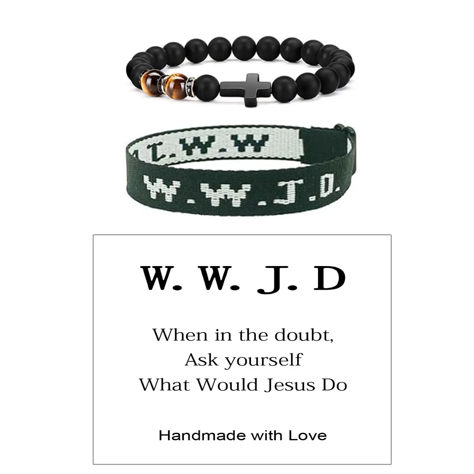 2025 New WWJD Letter Jacquard Wrist Strap Bracelet for Men and Women, Sports Wrist Strap Bracelet, Adjustable Bracelet
