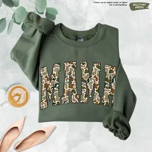 [SALE UP TO 45%] Camo Mama Sweatshirt, Camouflage Mom Shirt, Gift For Mom, Mama Sweatshirt, Old Camo Mom Sweater