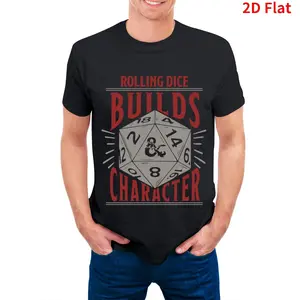 Dungeons & Dragons Rolling Dice Builds Character Short Sleeve T-Shirt