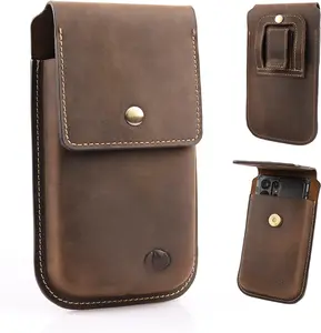 Leather Phone Holster for Belt,Flip Cell Phone Case with Belt Clip for S22 Ultra,S22 Plus,S22, Pouch for  14/13 Pro Max, Universal Smartphone Sheath