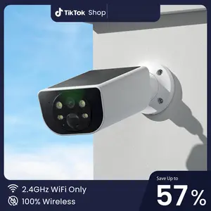 wansview 2.4Ghz WiFi Home Security Cameras Continuous Solar Power - Security Cameras Wireless for outdoor, SD/Cloud Storage (optional), Waterproof, 2K Color Night Vision, Works with Alexa/Home, camara de seguridad Springtok