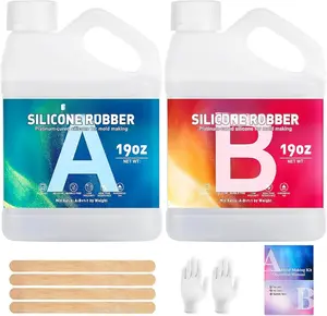 Mold Making Kit, 38.8oz 10A Elastic Liquid Silica Gel for Casting  molds and Candle & Soap Mold,Fast Cure Translucent   Rubber