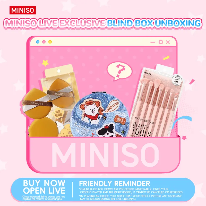 Miniso Live Event Cosmetic Surprise Mystery Set - 1 Random Makeup Item, Fun Gift for Makeup Enthusiasts Miniso Live Event Cosmetic Surprise Mystery Set - 1 Random Makeup Item, Fun Gift for Makeup Enthusiasts