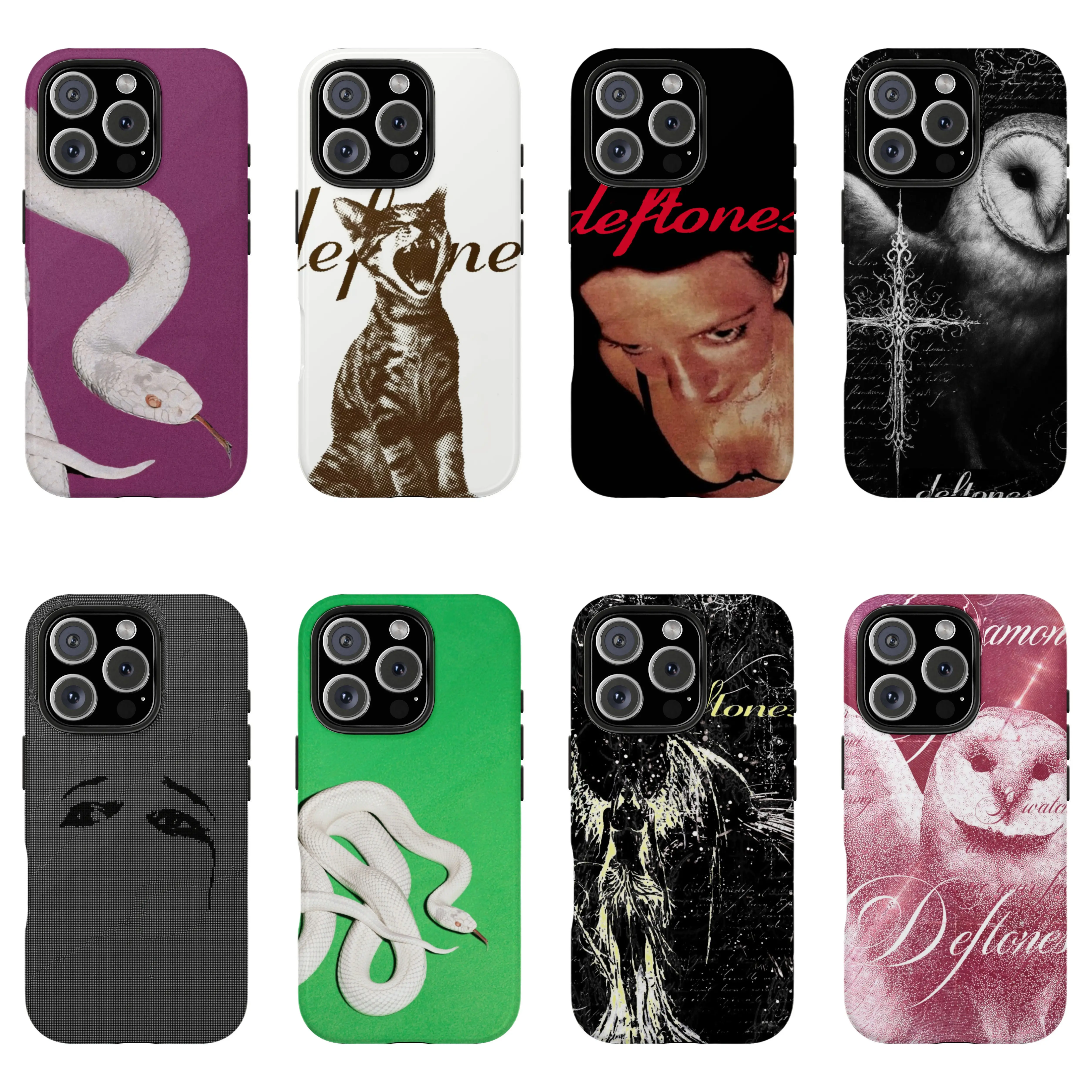 Deftones White Pony Dark Gothic Polycarbonate Cellphone Case - Durable, Shockproof Protection for iPhone 11/12/13/14/15/16/17 ProMax Plus Handheld Devices - Unisex Fan Gift Shell, Tech Accessories