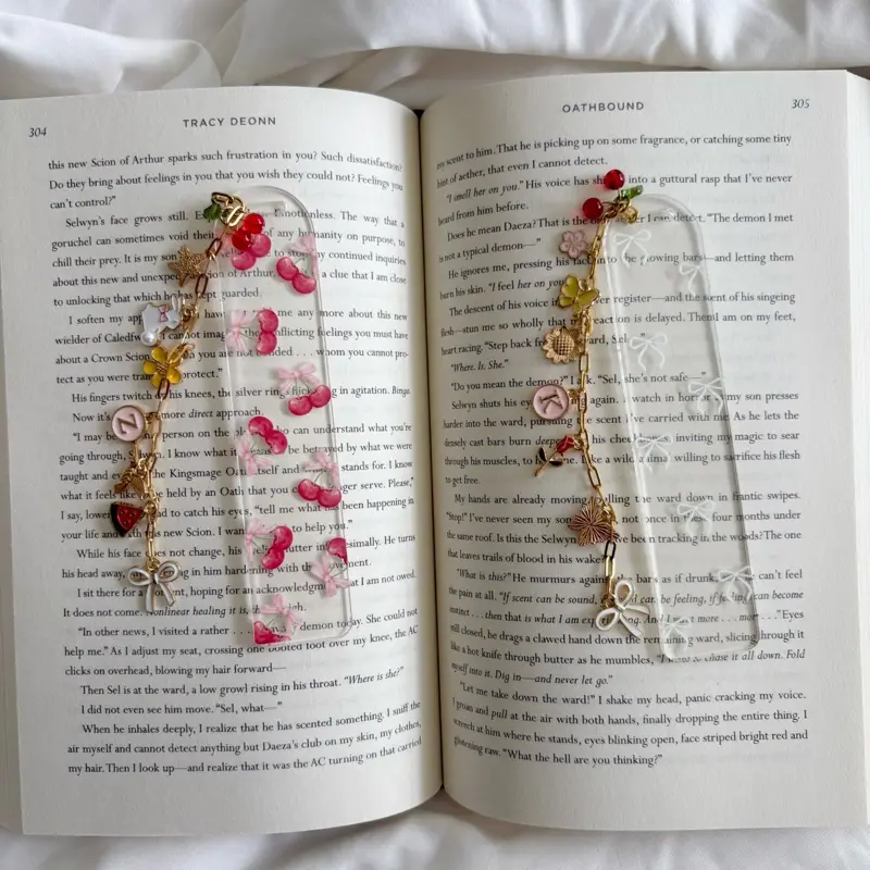 Cherry Charm Bookmark - Personalized Cute Book Gift Adhesive Stickers