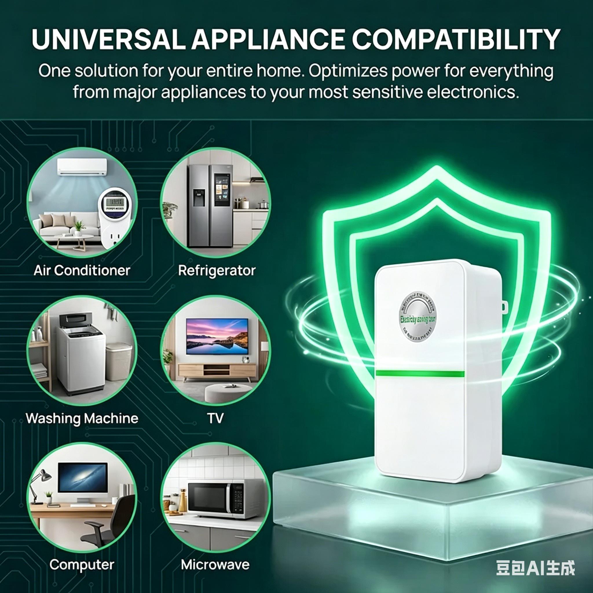 Plug-In Power Box with US Plug, 2026 Updated Design, 90–250V Input Compatible