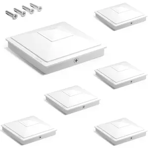 Siedinlar 4x4 Pyramid Post Caps, Outdoor Waterproof Covers for 4x4 (3.5" x 3.5") Vinyl & Wood Fence Posts, Decorative Post Caps for Fence, Deck, Mailbox, Patio Decor & Backyard Decor, Black/White