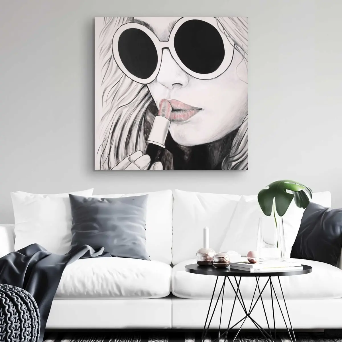 212 MAIN Elegant Minimalist Beige Figurative Photo Wall Art Print - 32x32 in, 4.5 lbs, Light Weight Indoor Decor for Living Room, Contemporary Home Posters with High-Quality Printing