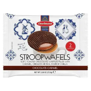 Daelmans Duo Chocolate Caramel Stroopwafel, 2.56 Ounce - 12 per case.