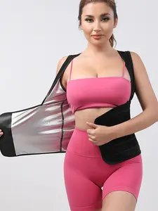 Women's Coated Waist Belt, Solid Sports Vest, Sauna Running Vest, Adjustable Fitness Tank Top for Gym Yoga, Sweat-Enhancing Workout Wear, Workout Waistband