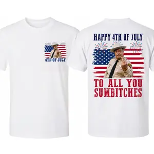Happy 4th Of July To All You Sumbitches Middle Finger Shirt, Smokey And The Bandit Movie T-Shirt, Classic Movie Quote Tee, Funny Show Fireworks T-Shirt for Independence Day, MADE IN USA