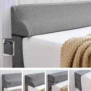 Bed Wedge Gap Filler King Size, Wedge Pillow for Headboard Gap, Foldable Mattress Gap Filler Closes 0–7" Gaps Between Headboard and Mattress, Bed Crack Pillow, 76×10×6 in Gray