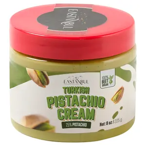 Eastanbul Turkish Pistachio Cream, Paste for Dubai Chocolate Bar, 25% Pistachio, 8oz