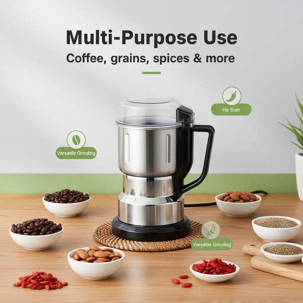 Electric Coffee Grinder Multifunctional Coffee Bean SpiceBeans Vanilla Stainless Steel Mixer 30