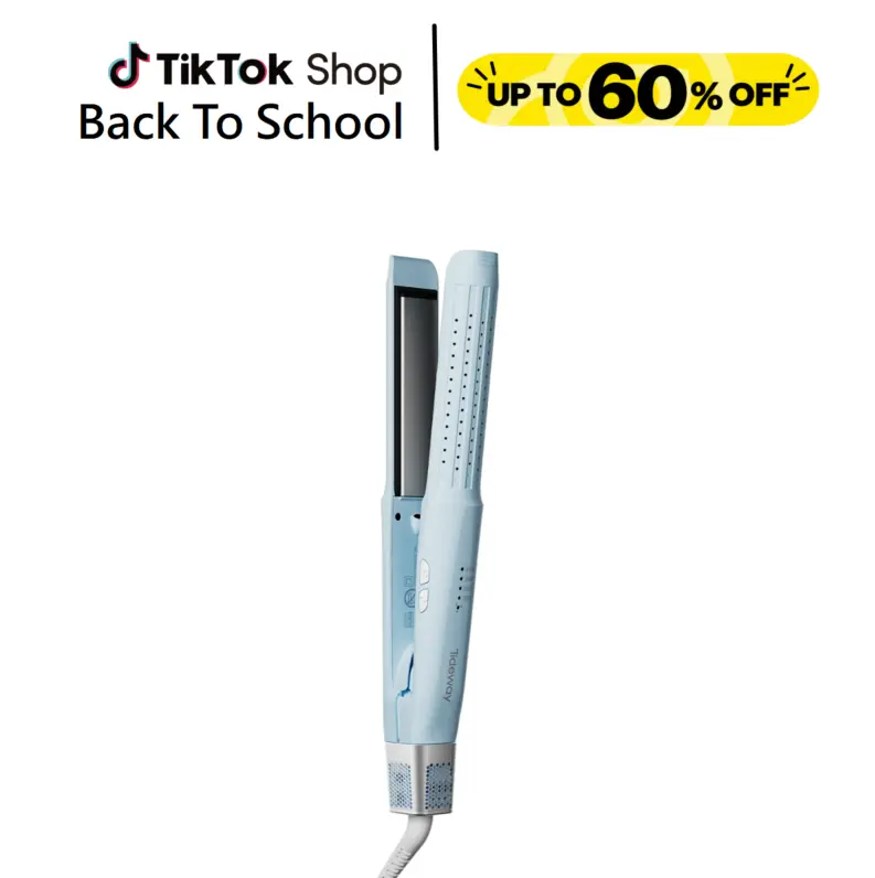 Tideway Glacier 2-in-1 Hair Straightener and Curler Tool - Heated Curler, Negative Ion Technology, Extra Wide Heating Plate, 360° Cool Air Styler, 4 Heat Settings, Lightweight Travel Flat Iron for All Hair Types tiktokshopbacktoschool, Hair Tools