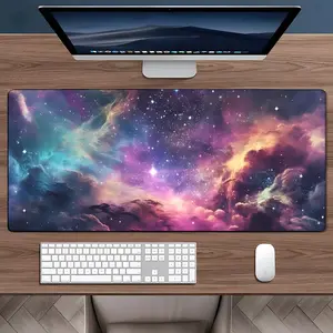 Space Pattern Mouse Pad, Large Game Mouse Pad, Aesthetic Desktop Decoration Protective Pad, Non-slip Rubber Pad, Suitable for Laptop, Desktop Computer Games