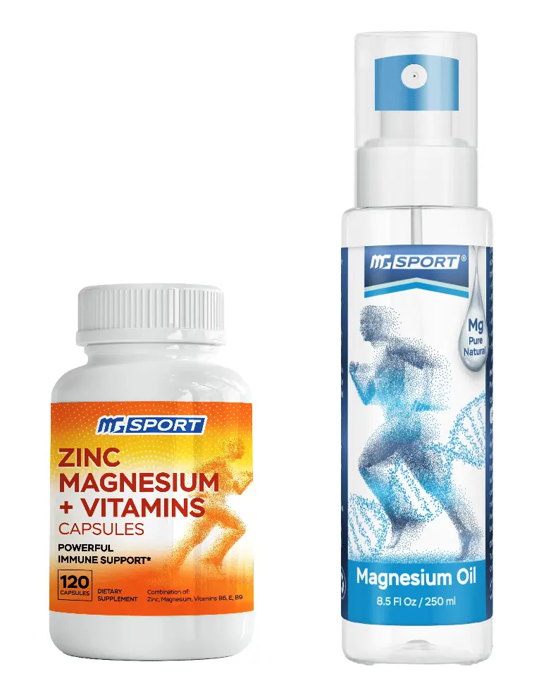 High Absorption Zinc and Magnesium Supplement and Magnesium Oil Spray - for Leg Cramps