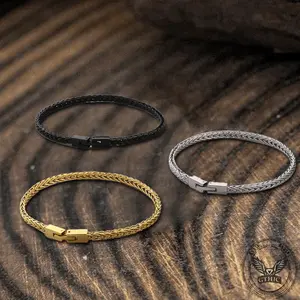 GTHIC Simple Solid Color Jewelry Buckle Stainless Steel Bracelet for Men Women Fashion Jewelry Accessory Charms Birthday Gifts